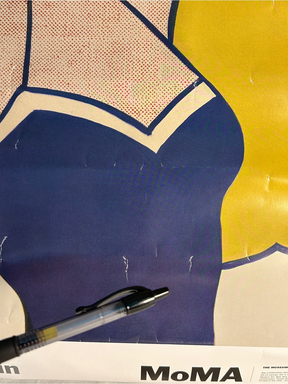 Vintage Roy Lichtenstein poster Girl With Ball MoMA NY pop art Print 2003 20x33 - Picture 11 of 16